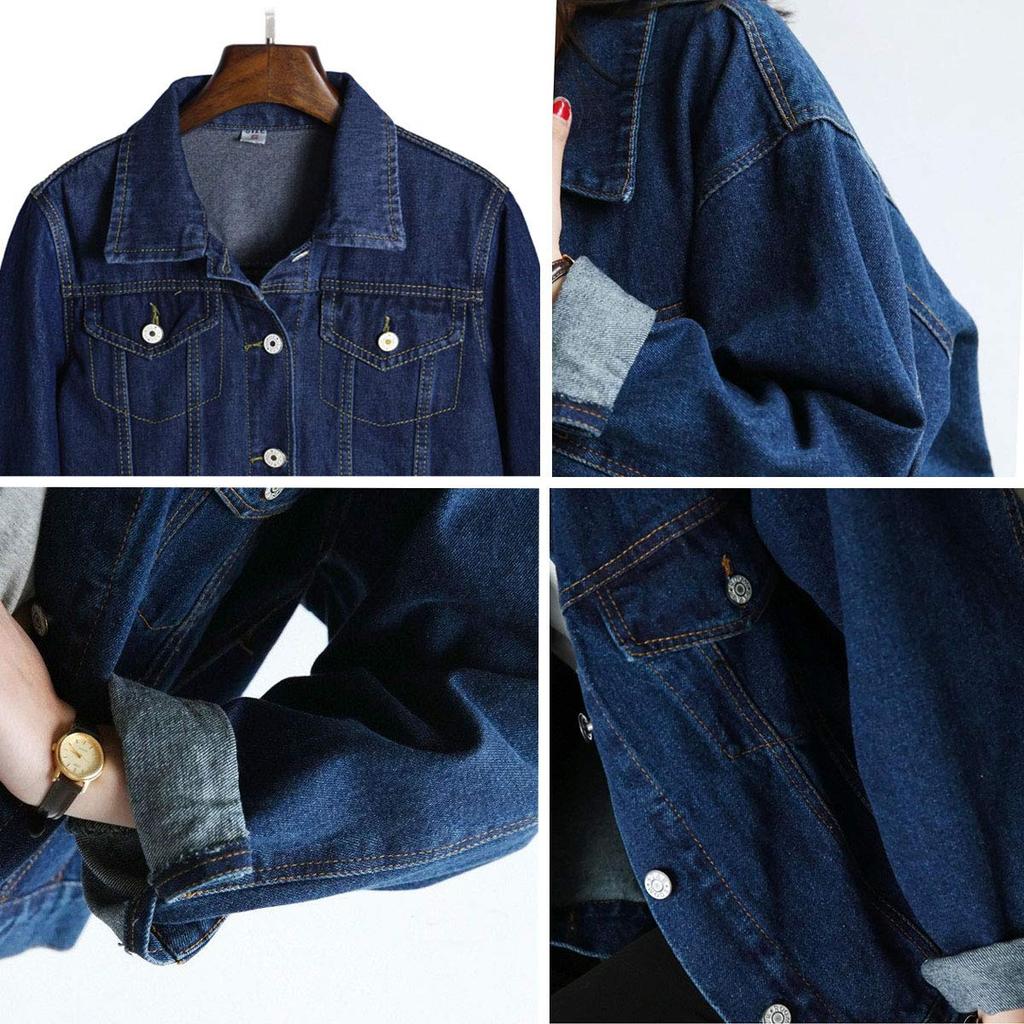 of Denim Stylish Everyday Going Long Denim L (Song Song) Women's Jacket, Outerwear, Top, Body-Concealing, Slimming, Casual, Adult, Commuting, School,