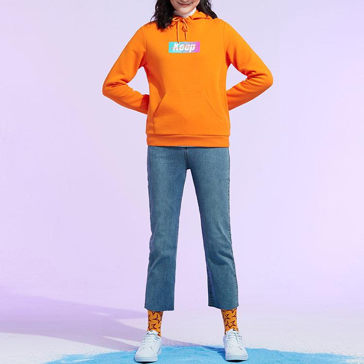 Anta Seria Lifestyle Sportowy Casualowy Pulower z Kapturem Dzianinowa Sportowa Bluza Damska Bluza Pomarańczowy 162018703-2