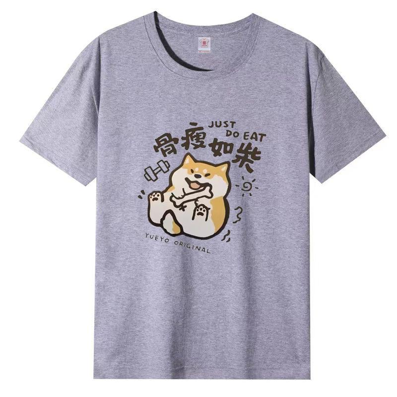 Cotton Round Neck Short Sleeve T-shirt Women's Spring and Fall Printing Loose T-shirt