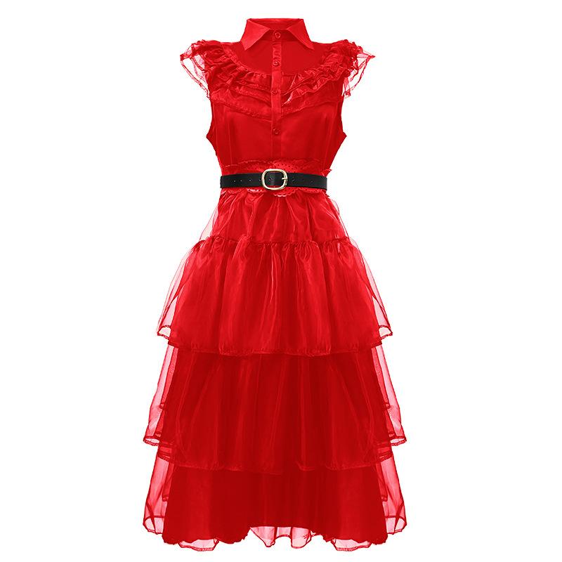 New Halloween red dress, underworld archmage suit, beetle juice role-playing suit