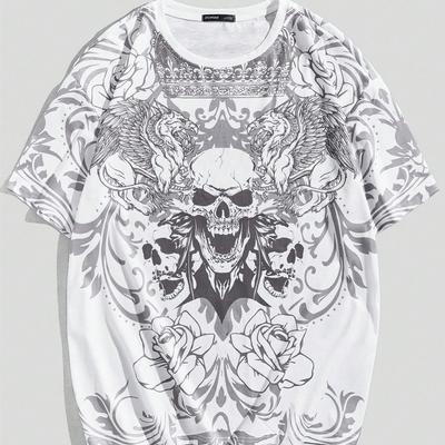 ROMWE Goth Men Skull Print Tee