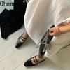 Spring Designer Women Ballet Flats Fashion Elegant Square Toe Belt Buckle Shoes Ladies Comfort Soft Sole Ballerinas Shoes