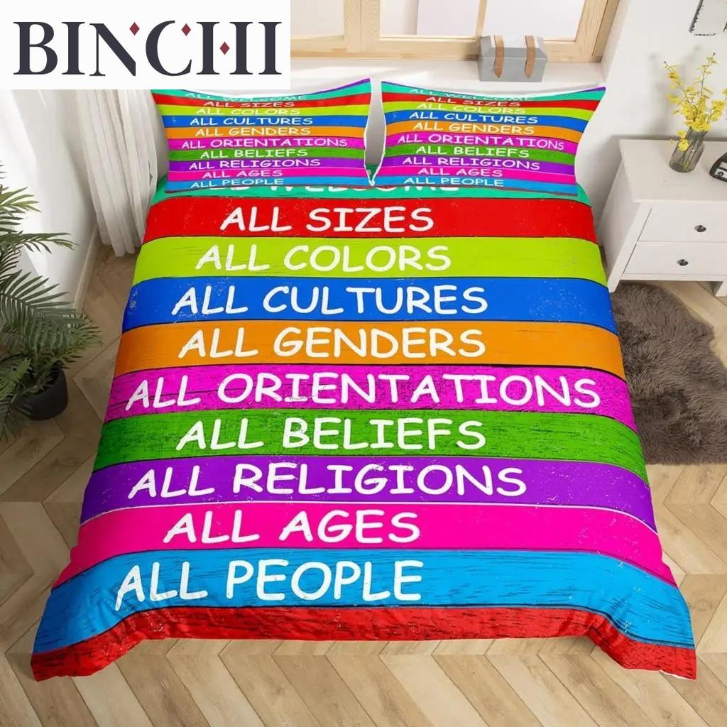 Love Is Love Duvet Cover Rainbow Bedding Collection Pride For Love Theme Romantic Comforter Cover Colorful Cartoon Car Bedspread Cover