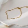 Simplicity Stainless Steel Lip Chain Bracelets for Women Ladies Fashion Gold Color Adjustable Bracelet Party Jewelry Accessories