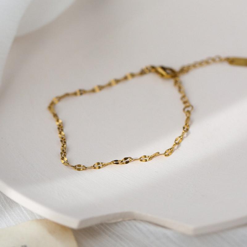 Simplicity Stainless Steel Lip Chain Bracelets for Women Ladies Fashion Gold Color Adjustable Bracelet Party Jewelry Accessories