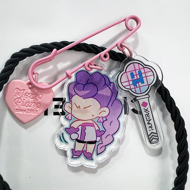 Kpop Demon Hunters Brooch Acrylic Printing Pendant Cartoon Cute Anime Peripheral Pins Bag Hat Clothes Accessories Fans Gift