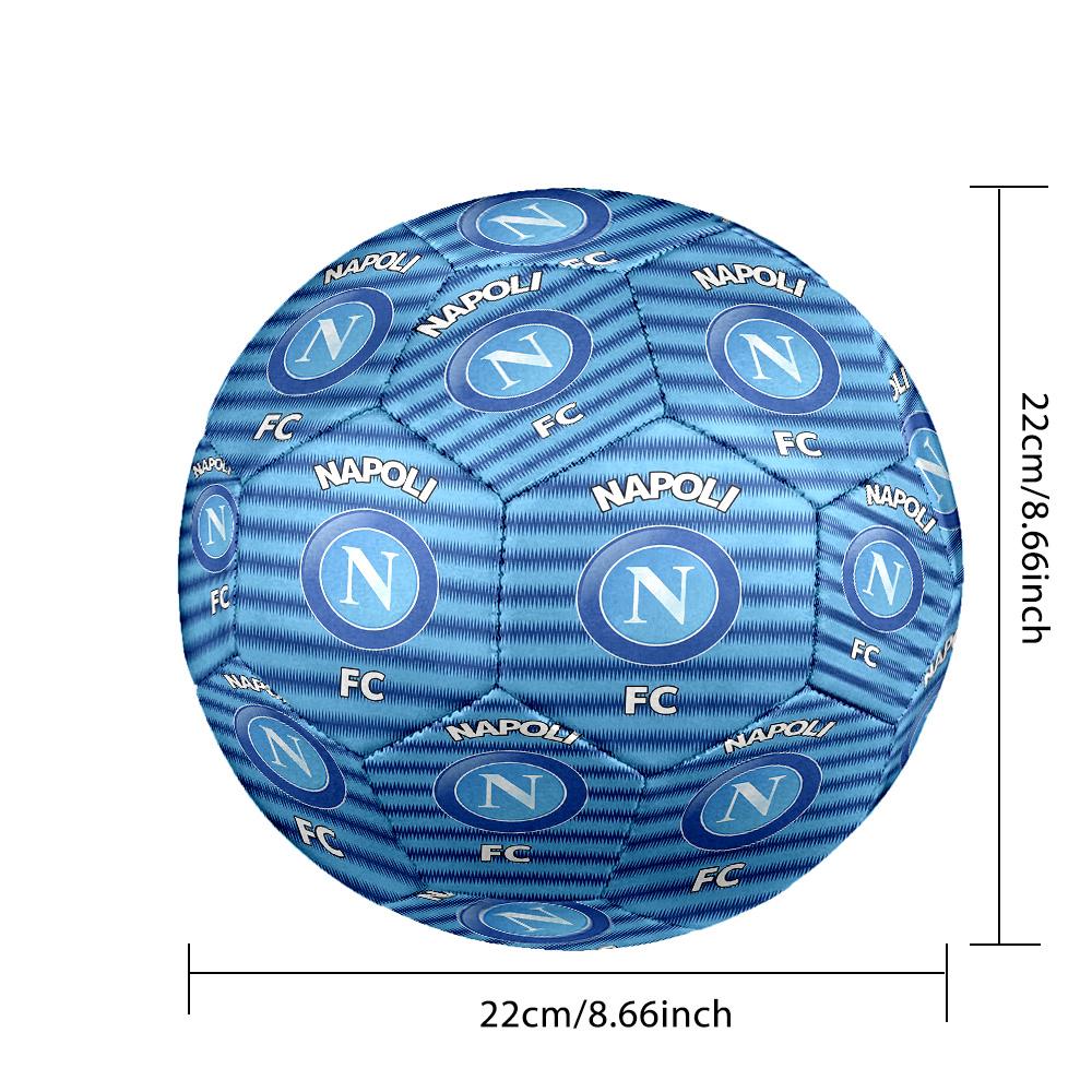 Pallone Calcio a 5 Indoor Napoli FC Taglia 5 Colorato Per Tutte le Età Cucito a Macchina PVC Pronto per la Competizione Resistente Alto Rimbalzo