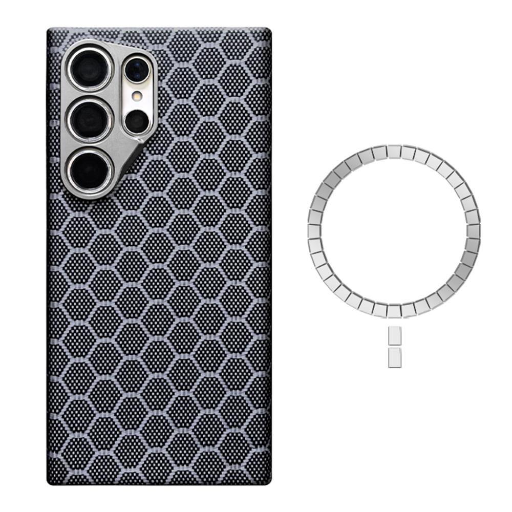 

Магнитный чехол из арамидного волокна с сотовой текстурой для Samsung Galaxy S24 Ultra A