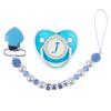 Baby Pacifier Silicone Pacifier Dummy Clips Name Initial 26 Letters Pacifier Chain Holder Infant Nipple Newborn Soother