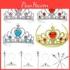 Glänzendes Mädchen Prinzessin Belle Verkleidungsparty Accessoire 2-teiliges Set mit Zauberstab Tiara