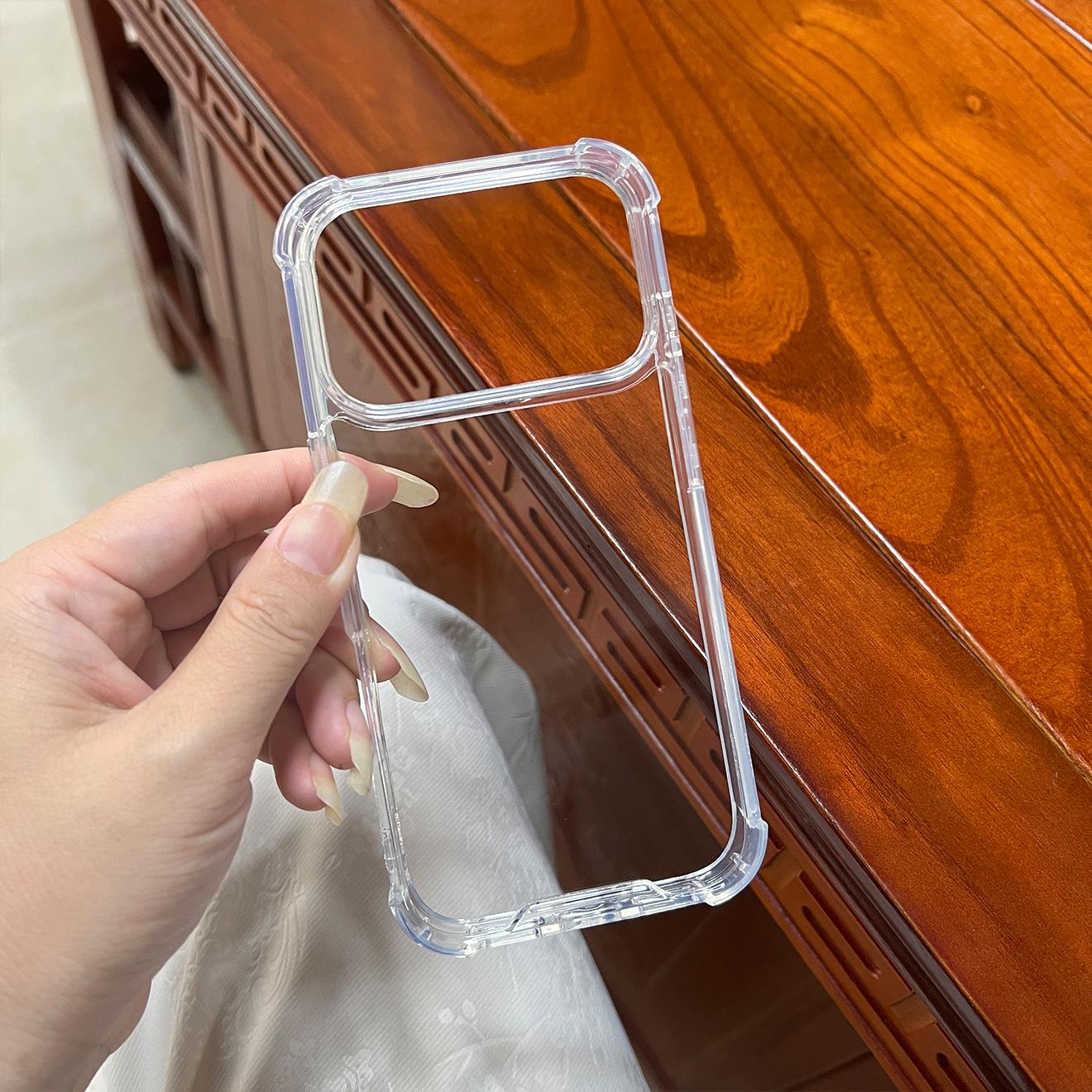 

Compatible Apple iPhone 17 Case: 15PRO Four-Corner Anti-Drop, 1.5mm Acrylic, Transparent 16 Case.