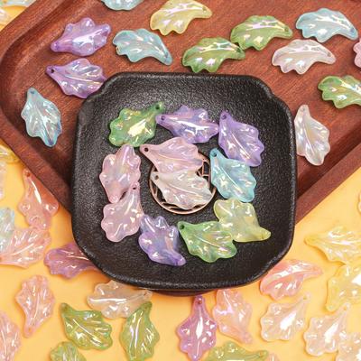 10 Stücke Kreative Acryl Imitation Glasur Blätter Anhänger UV-überzogene Farbe Perlen DIY Armband Schmuck Machen