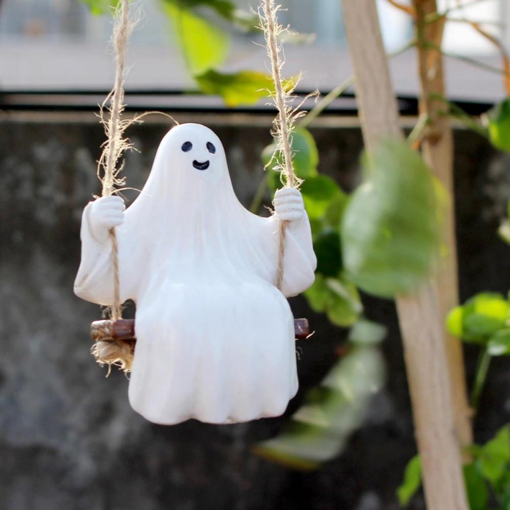 Halloween Swing Ghost Pendant Ghost On a Swing Figure Ornament