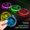 2Pcs Car Water Cup Pad LED Rechargeable Colorful Coaster Keyring For Toyota Camry RAV4 Corolla CHR Prado Auris Yaris Prius Hilux