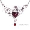 "Roses feed on the heart" New Style Gothic Punk Red Necklace Halloween Rose Necklace