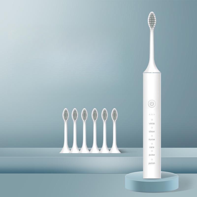 Brosse à Dents Électrique pour Hommes et Femmes Rechargeable Ultrasonique à Poils Doux Brosse à Dents Domestique de Voyage en Extérieur