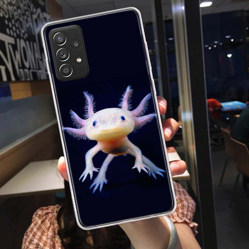 Smiling Salamander Phone Case for Samsung A54 A57 A37 A17 A14 A15 A12 A24 A34 A55 A35 A25 A52S A07 A05S A04S A22 A32 A72 Galaxy