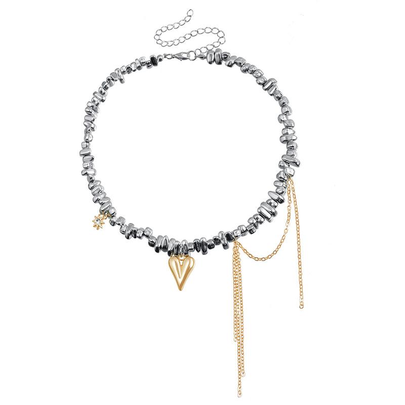 Premium Material Pendant Necklaces Geometric Popularity Halskette Con Ciondolo Attractive Chain Modern Fashion Pendant Necklaces серебряный