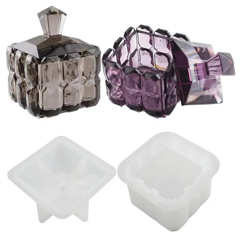 

2 шт./компл. силиконовые формы «сделай сам», коробка для хранения кубиков с кристаллами и бриллиантами, формы из смолы для эпоксидной смолы, ремесло ручной работы