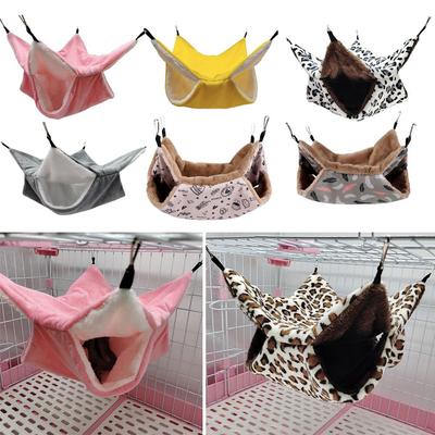 Warm Plush Hamster Hammock Small Animal Double-layer Thicken Sleeping Bag Nest Pets Rat Squirrel Hanging Cage House