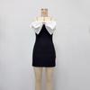New Arrival Black & White One-Shoulder Evening Gown with 3D Floral Embellishment