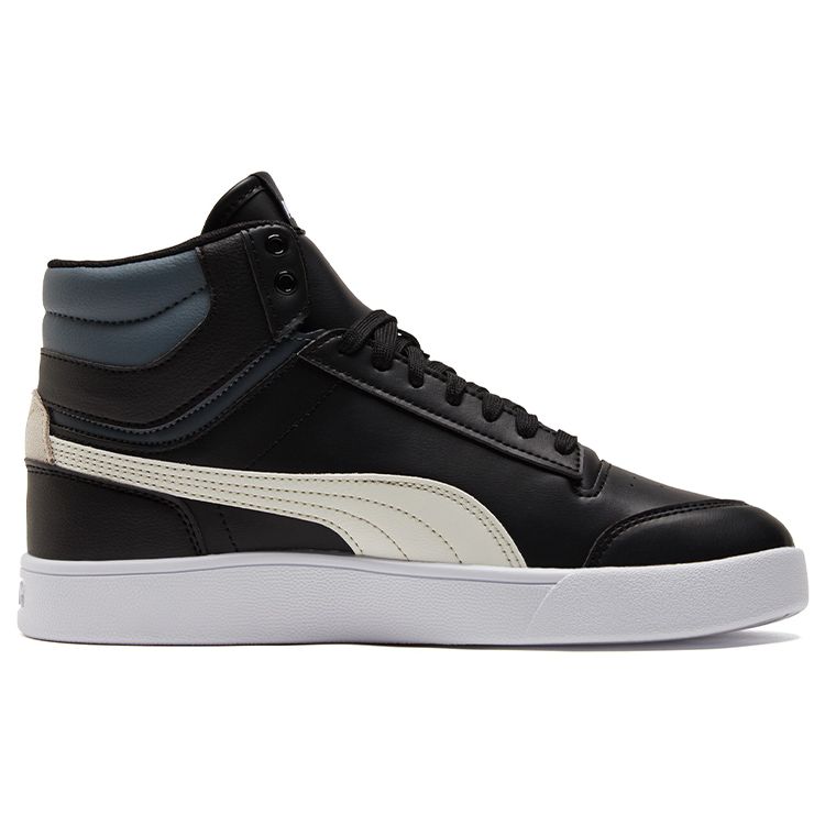 Puma Shuffle Mid Retro Casual Antideslizantes Absorción de Impactos Duraderos Zapatos de Skate de Caña Alta Unisex Zapatos de Skate Negro Blanco 380748-07