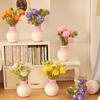 1 Piece 1:12 Dollhouse Miniature Plastic Simulation Colorful Floral Plants Potted Outdoor Doll House Model Diy Accessories
