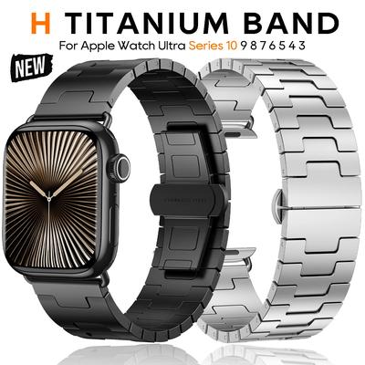 Luxurious Titanium Band For Apple Watch Series 10 46mm 42mm Metal Business Bracelet iWatch Ultra1/2 49mm 45mm 44mm 38mm 40mm 41mm Watchband SE