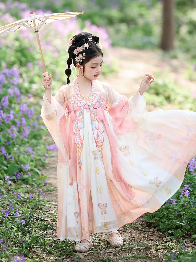 Summer 2026 Girls' Hanfu: Tang-Inspired Daily Wear Dress for Fairy-Like Performances