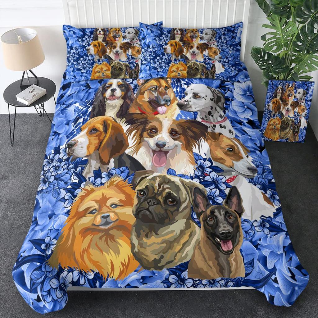 Cute Dog Print Bedding Three-Piece Quilt Cover Walmart Exclusive