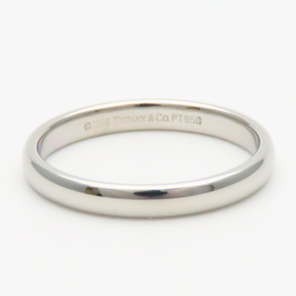 Używane TIFFANY&Co. Pierścionek Klasyczna obrączka UE#57.5 Platyna Pt950 4.8g Platyna prosta
