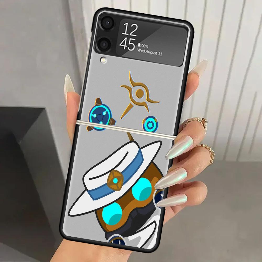 Game Valorant Cute Hard PC Phone Case For Samsung Galaxy Z Flip 7 6 5 4 3 Black ZFlip7 ZFlip6 Flip5 Flip4 Flip3 5G Print Cover G