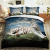 Tiger Lion Leopard Duvet Cover Set Animal Theme 3D Bedding Set King Queen Size For Kids Boy Girl Teens Polyester Comforter Cover