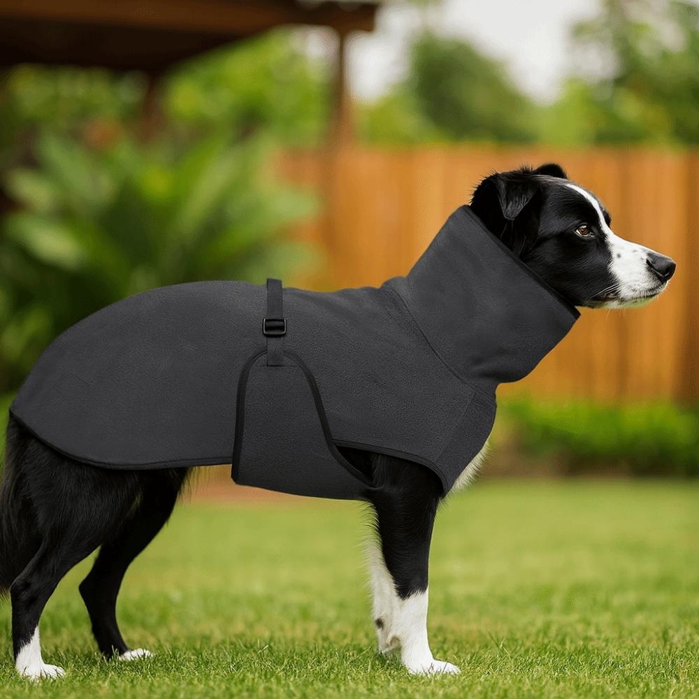 Dog Hoodie Warm Winter Dog Clothes Thickened Windproof Dog Anxiety Vest Soft High-Neck Dogs Calming Jacket Cold Weather