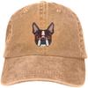 Denim-Kappe, Boston Terrier-Hund, Baseball-Dad-Cap, klassisch gewaschen, 100 % Baumwolle, verstellbar, lässig, Sport, für Unisex, Damen, Mütze