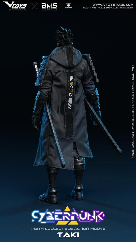 VTOYS x BMS x CF Cyberpunk Series Samurai Taki Scale PVC ABS Fabric Painted Action Figure 1/12 & &