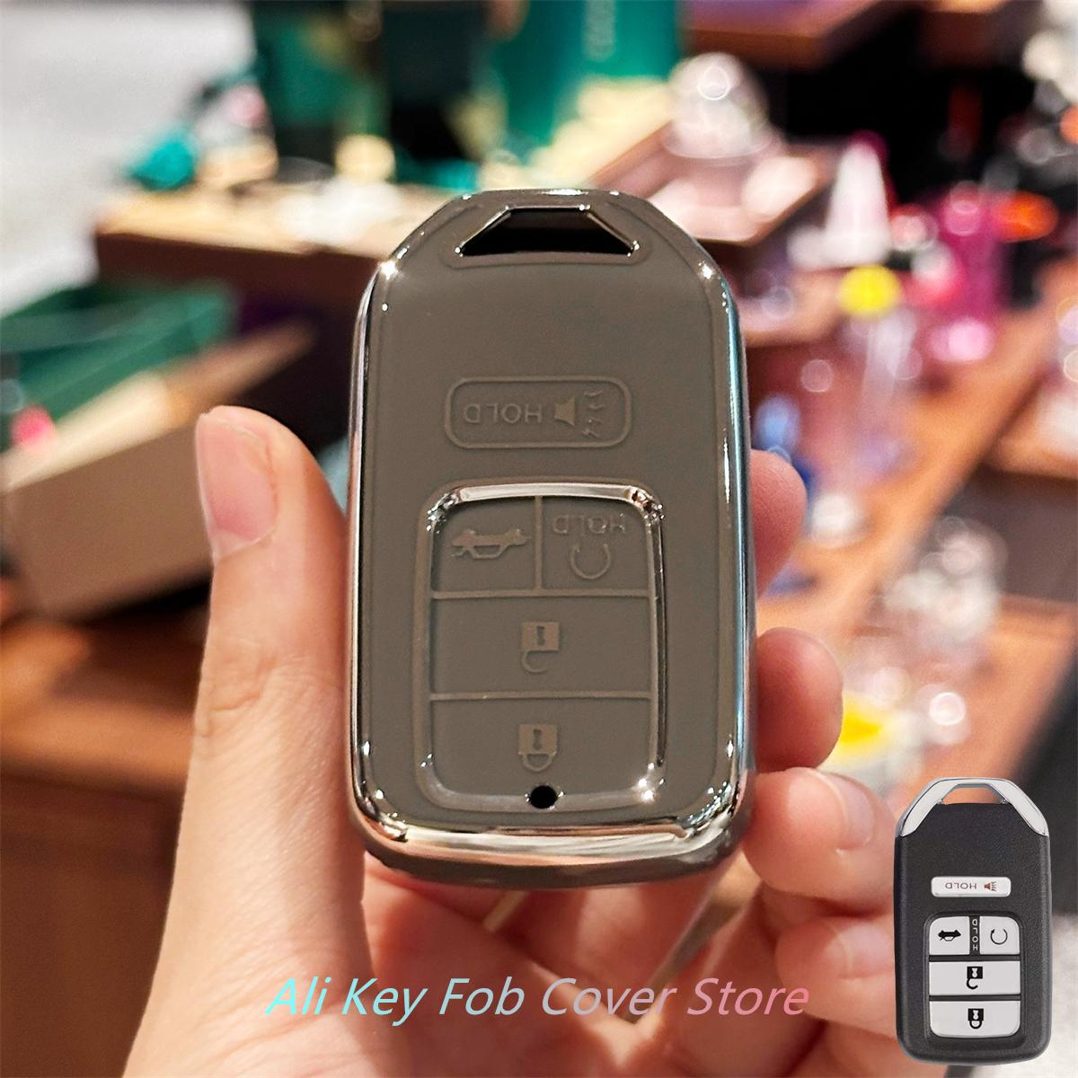 

for Toyota Key Fob Cover Keychain For Honda Accord Civic Cr-V Hr-V Fit Odyssey Jed Crosstour Crider Accessories сірий