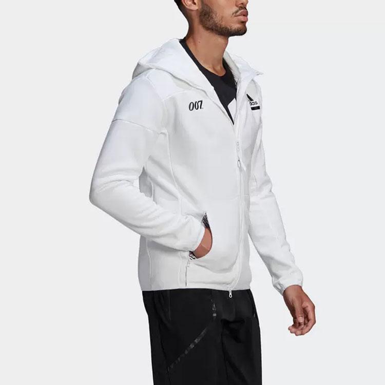Adidas X 007 Co-Branded Solid Color Sports Long Sleeve Jacket Men Jacket White GN6812