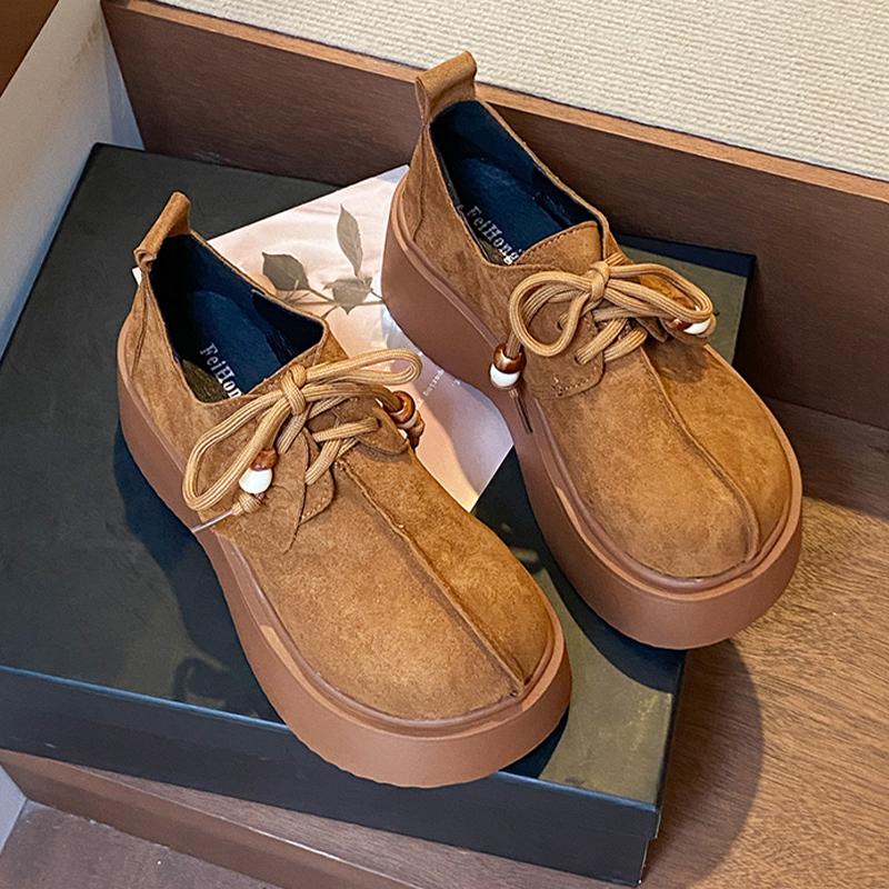 Fashion Flats Platform Women Loafers Shoes Mary Jance Fashion Lace Up Shoes 2025 Casual Woman's Sport Shoes Autumn Dress Mujer Zapatos