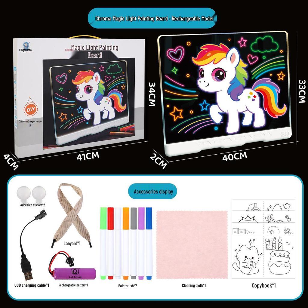 Hand-Painted Erasable Luminous Acrylic Message Board - Anti-Scratch Advertising Display