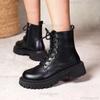 Short Booted Women's 2026 Autumn/Winter New Soft Leather Retro British Style Casual Matcake Thick Sole Boots Leather Boots