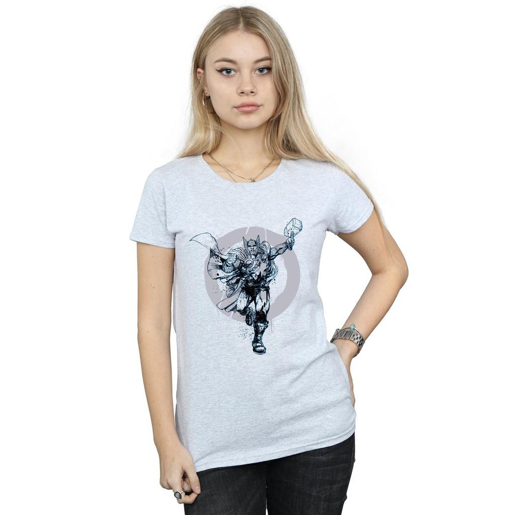 Marvel Womens/Ladies Thor Circle Cotton T-Shirt