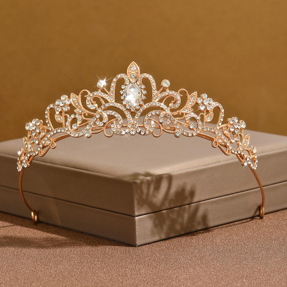 Основной Свадебный Платье Головной Убор Свадебное Ожерелье Головной Убор Трехкомпонентный Высококлассная Корона Девочка Восемнадцатилетняя Принцесса Стиль