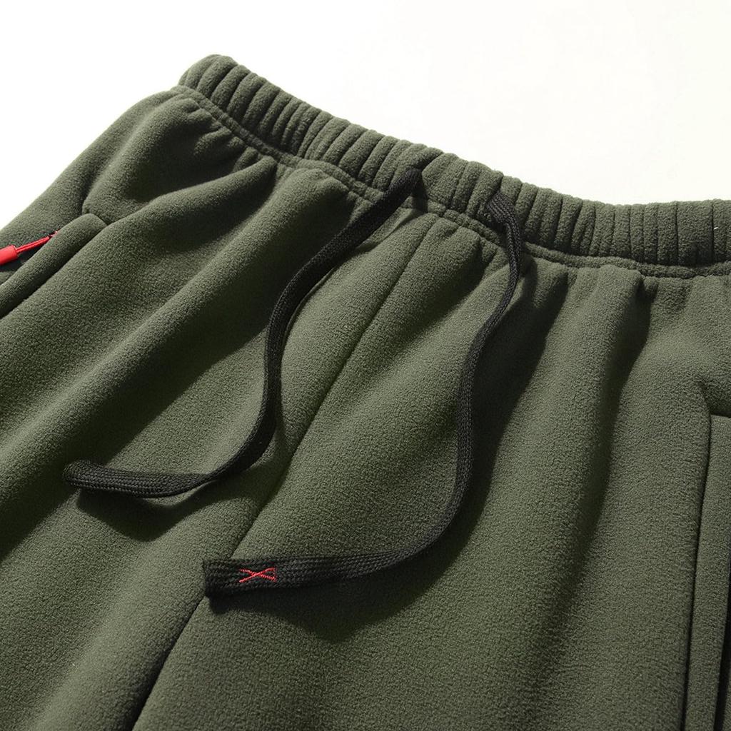 Men Fleece Pants Loose Casual Tapered Legs Sweatpants Fall Winter Warm Pants Outdoor Sport Trousers