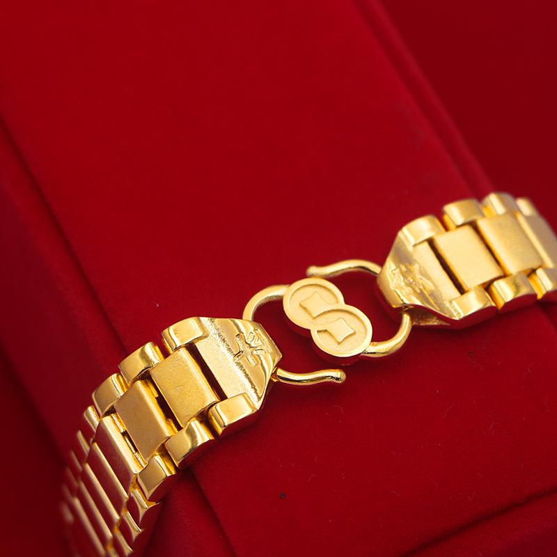 Bracelet Chaîne Montre Mode Homme Or Pur 24K 9999 Or Véritable Peu Importe
