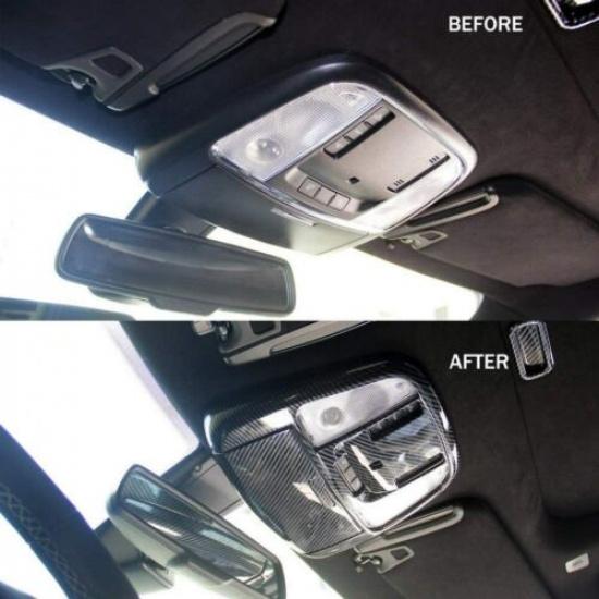 Kohlefaser Dach Leselicht Lampenabdeckung Zierleiste Für Jeep Grand Cherokee 2011+