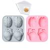 Gehirn Herz Silikonform mit Lebensmittelverpackungsbeutel Lebensmittelqualität Gehirn Fondantformen Silikonformen für DIY Backen Kuchen Backzubehör