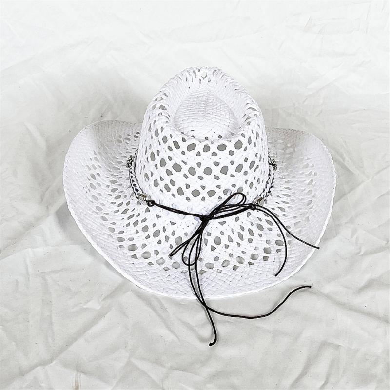 Fashionable Wide Brimmed Sun Hat With Openwork Braided Design Lightweight Paper Straw For Women Men Outdoor