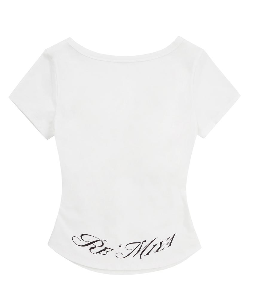 Leijeumiya Margaret Slim Crop T-Shirt [White]