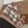925 Sterling Silver Rings for Women Couple Minimalist Handmade Simple Shinning Inter Ring Set Party Jewelry Gift Prevent Allergy